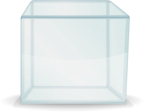 Vector image of transparent cube box Public domain vectors