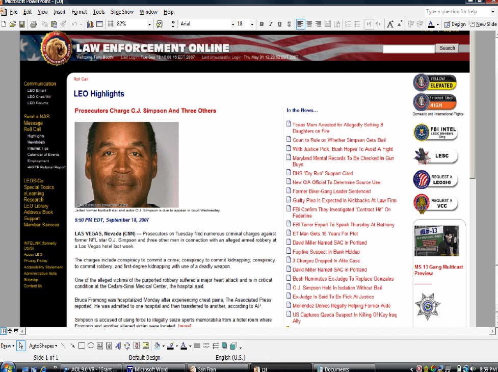 Law Enforcement Online Virtual Command Centers Brief Public Intelligence