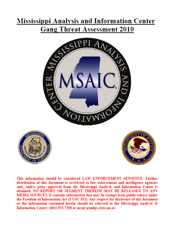 (U//LES) Mississippi Analysis and Information Center Gang Threat