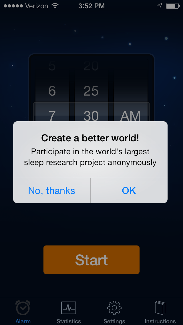 screenshot of research opt-in