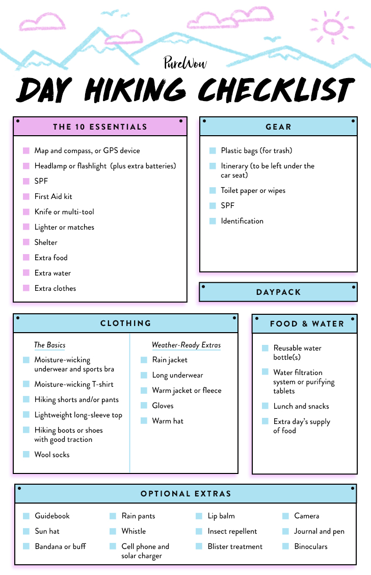 Your Ultimate Hiking Checklist PureWow
