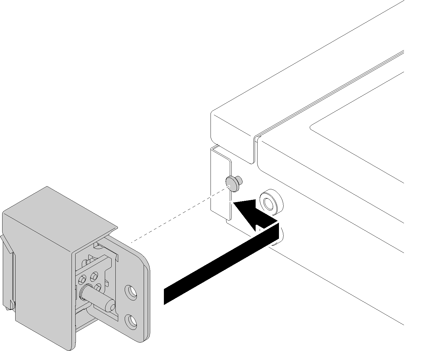 Install the rack latches ThinkSystem SR150 Lenovo Docs
