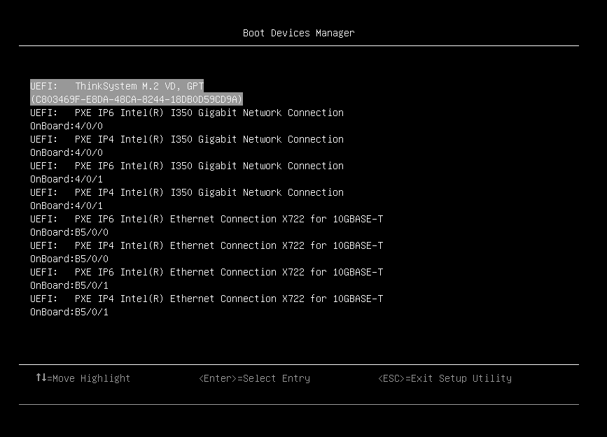 F12 One Time Boot Device UEFI_IOT Lenovo Docs