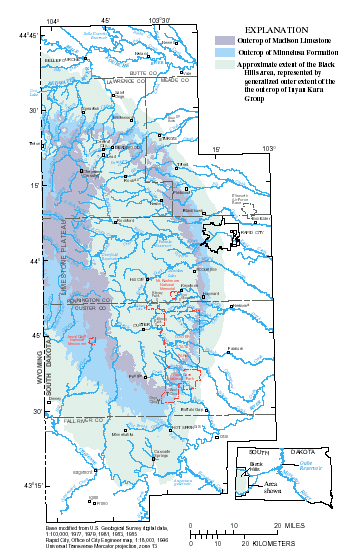 South Dakota Water Well Map Usgs Fact Sheet 046-02: The Black Hills Hydrology Study