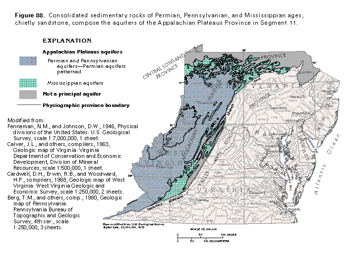 Appalachian Plateau Virginia Map HA 730L Appalachian Plateaus aquifers, Introduction