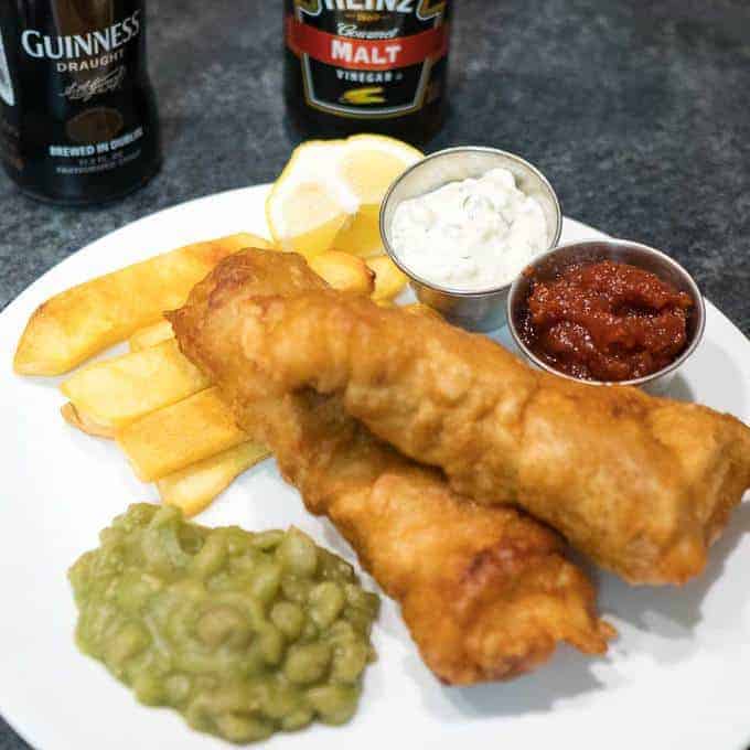 Beer Battered Fish Chips and Mushy Peas Pudge Factor