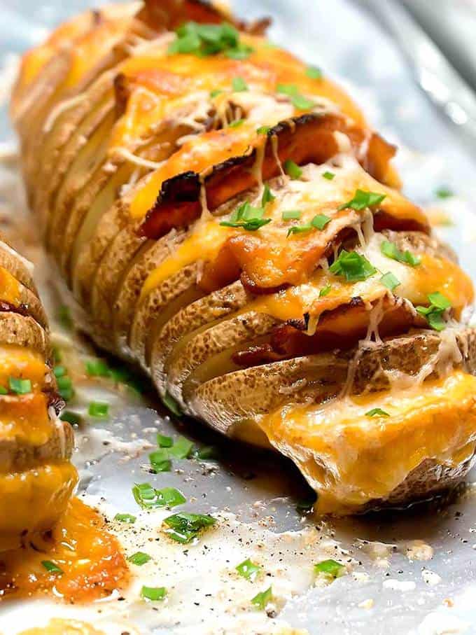 Cheesy Bacony Hasselback Potatoes Pudge Factor