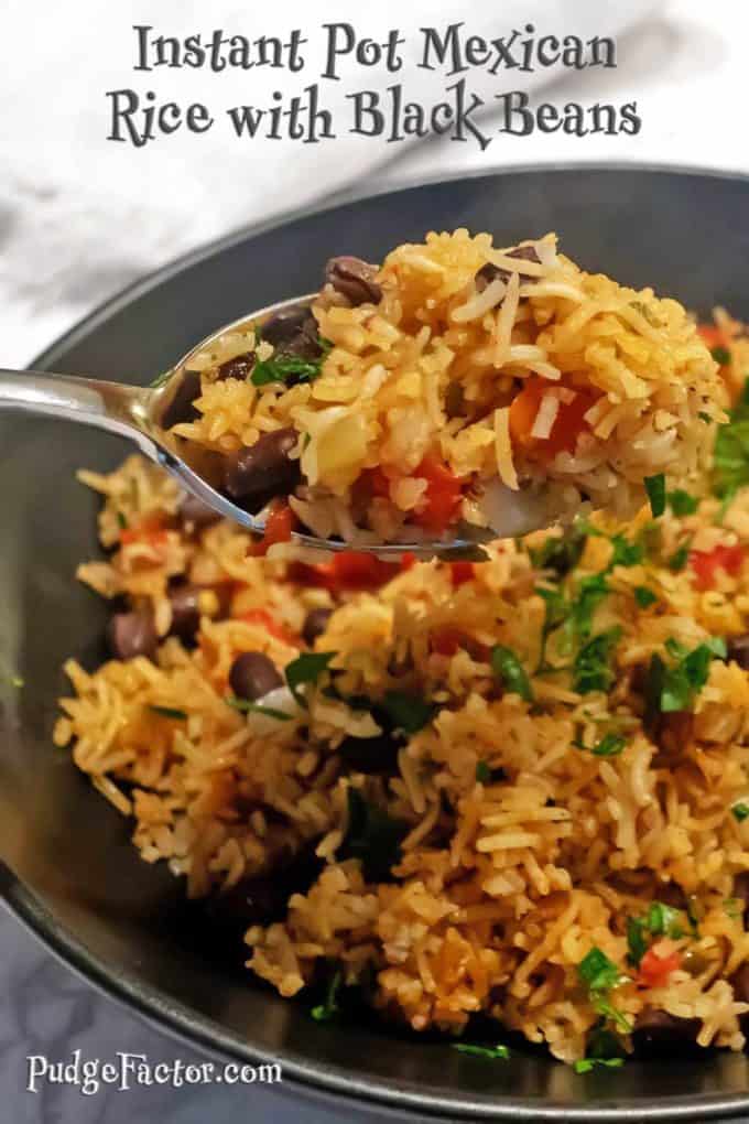 Instant Pot Mexican Rice with Black Beans Pudge Factor