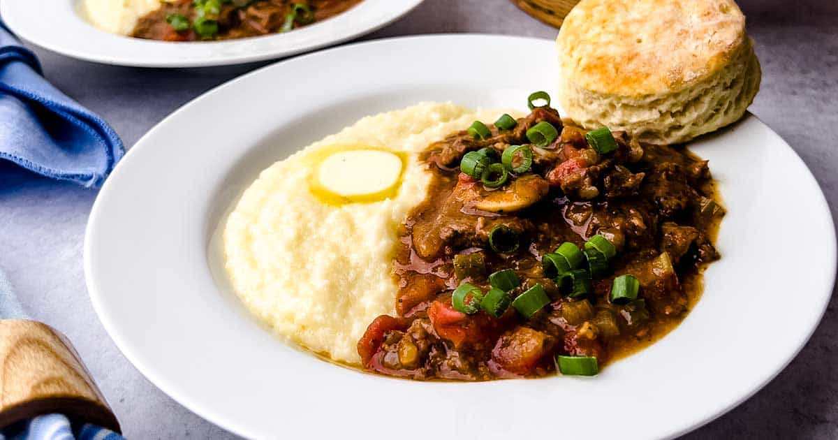 Beef Grillades and Smoked Gouda Grits Pudge Factor