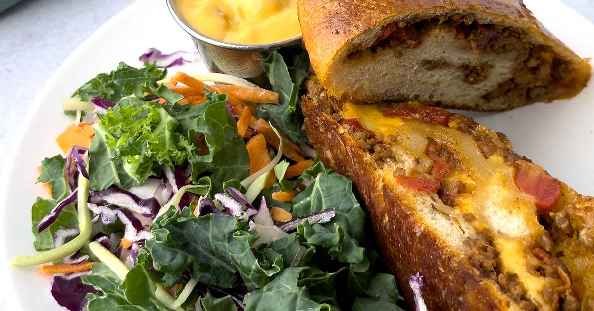 Cheesy Stuffed Taco Bread Pudge Factor