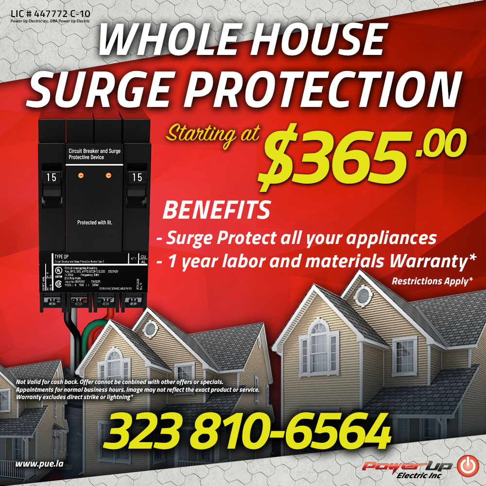 Whole House Surge Protection PUE Power Up Electic Inc Electrician