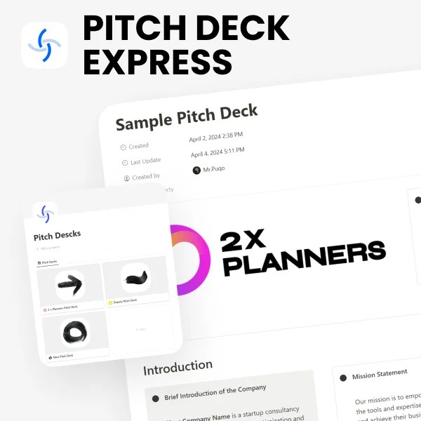 Pitch Deck Express for Notion Craft Persuasive Pitches with the