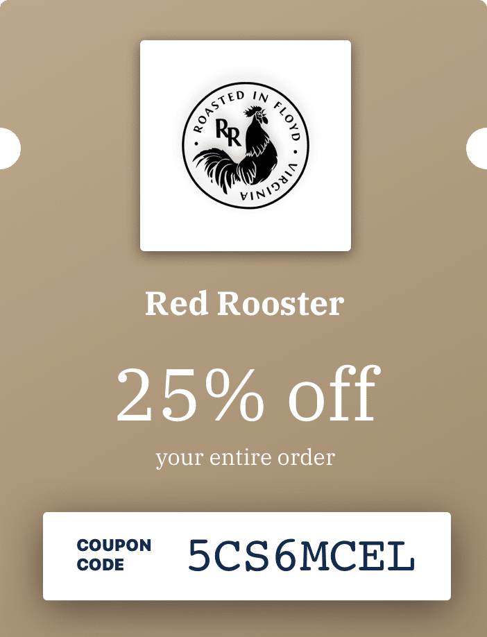 red rooster coffee coupon Shag logs Photographic Exhibit