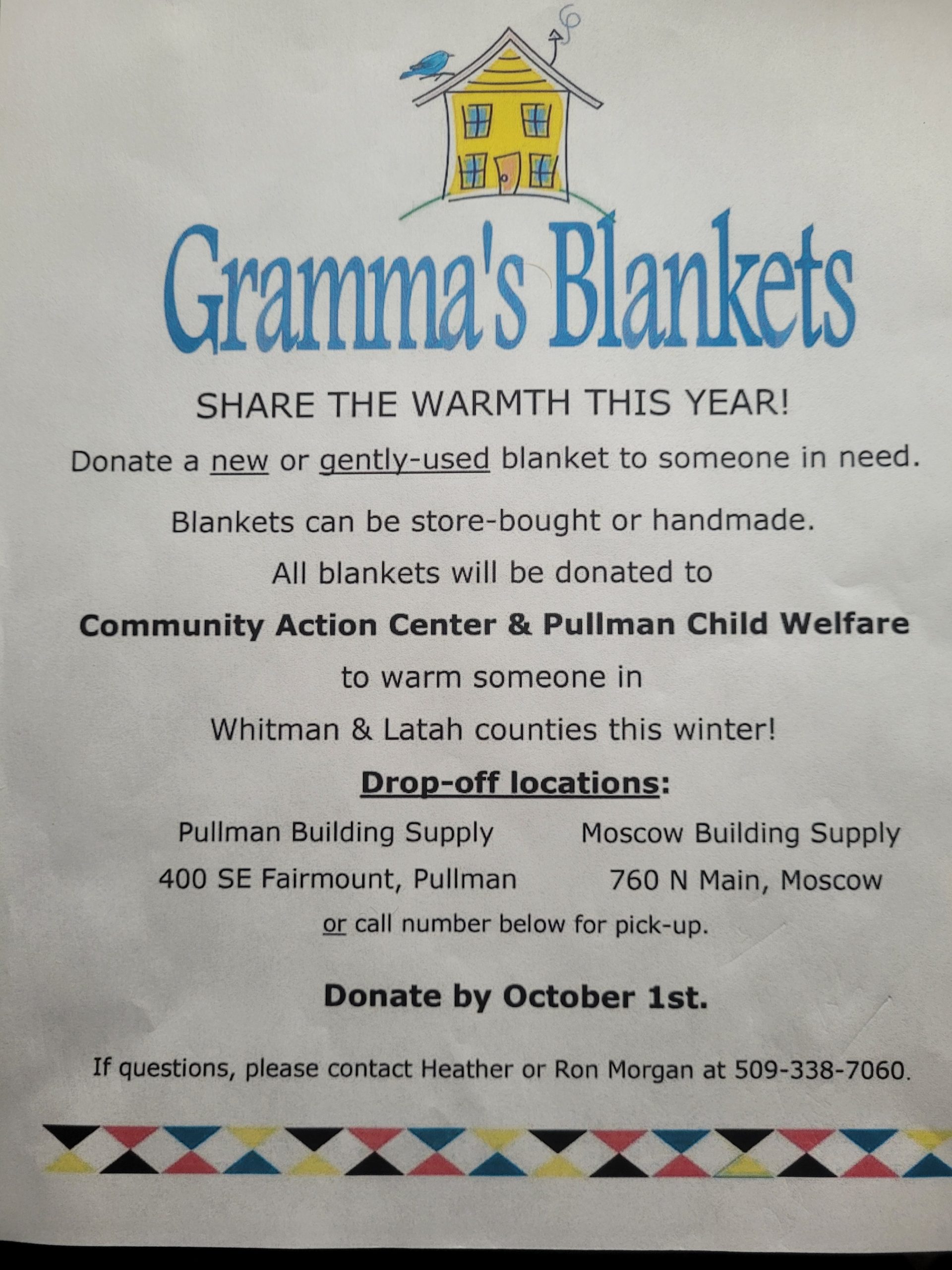 Community Actions Center and Pullman Child Welfare Holding Blanket