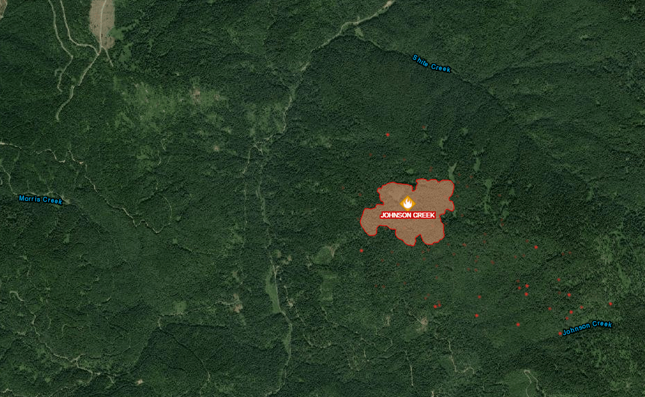 Better Mapping Shows Johnson Creek Fire Near Elk River At 640 Acres