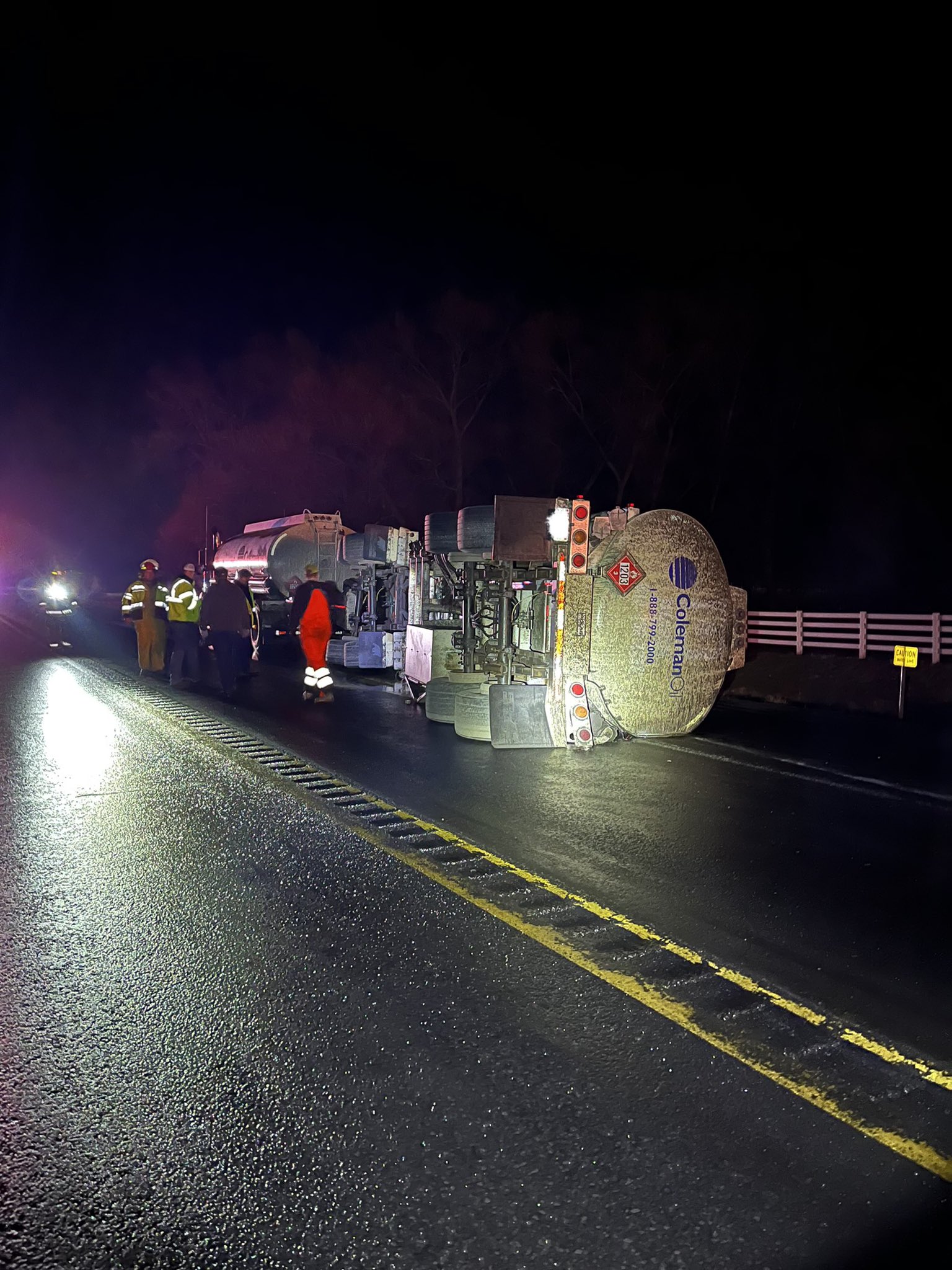 Semi Crash Spills Thousands Of Gallons Of Fuel On US195 South Of Colfax
