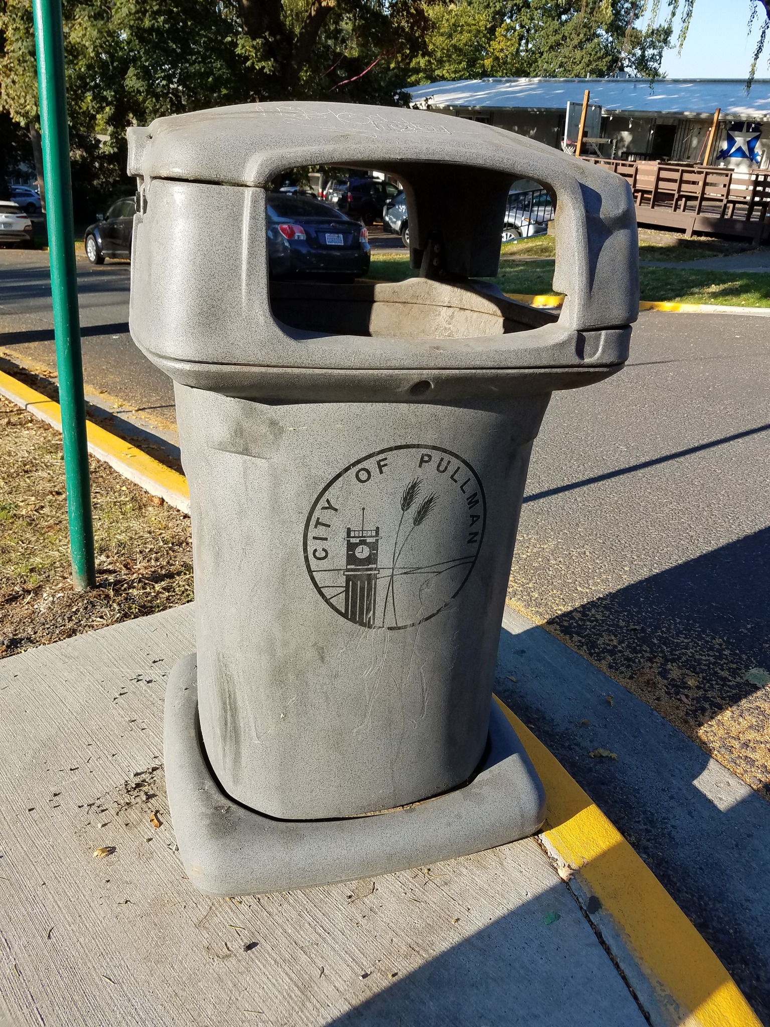 Stolen Public Trash Receptacles on WSU Greek Row Pullman Radio