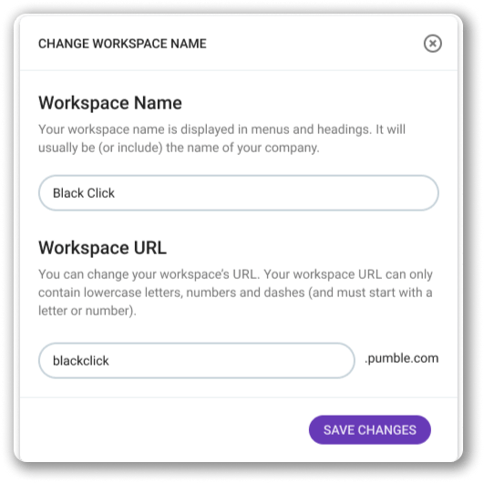 Customize Your Workspace Name and URL Pumble Help