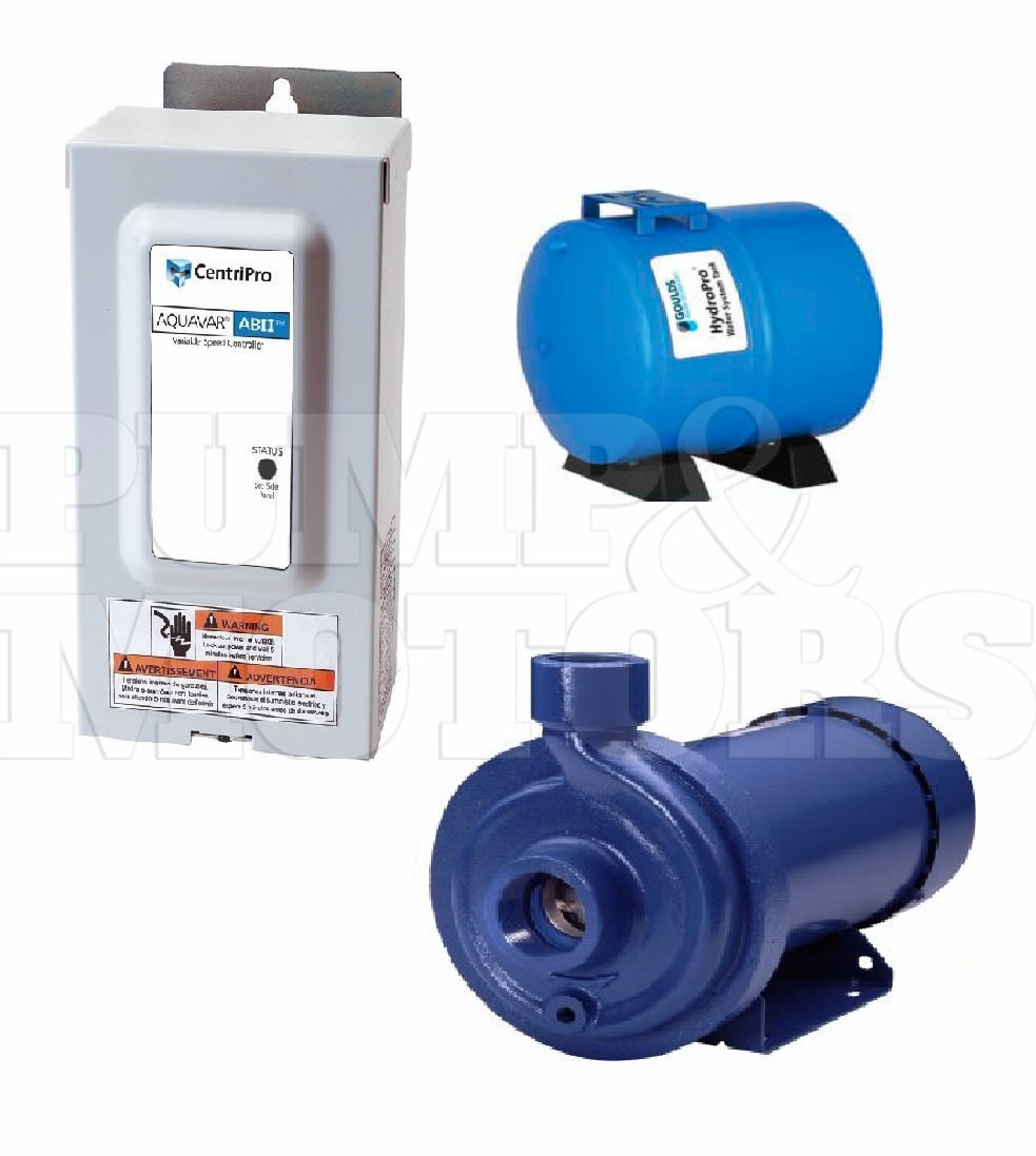 2AB21MC1G2A2 Goulds Pump Motor Tank & VFD Controller 2HP