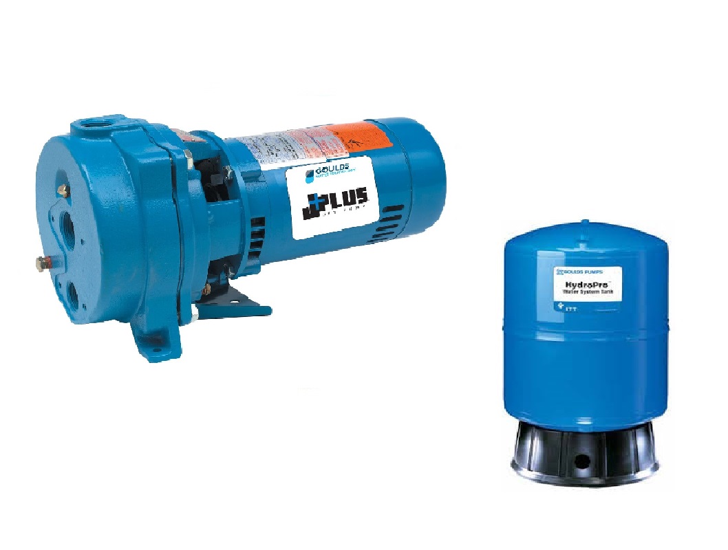 Goulds J05K 1/2HP Convertible Water Well Jet Pump & V45MP Tank [J05K