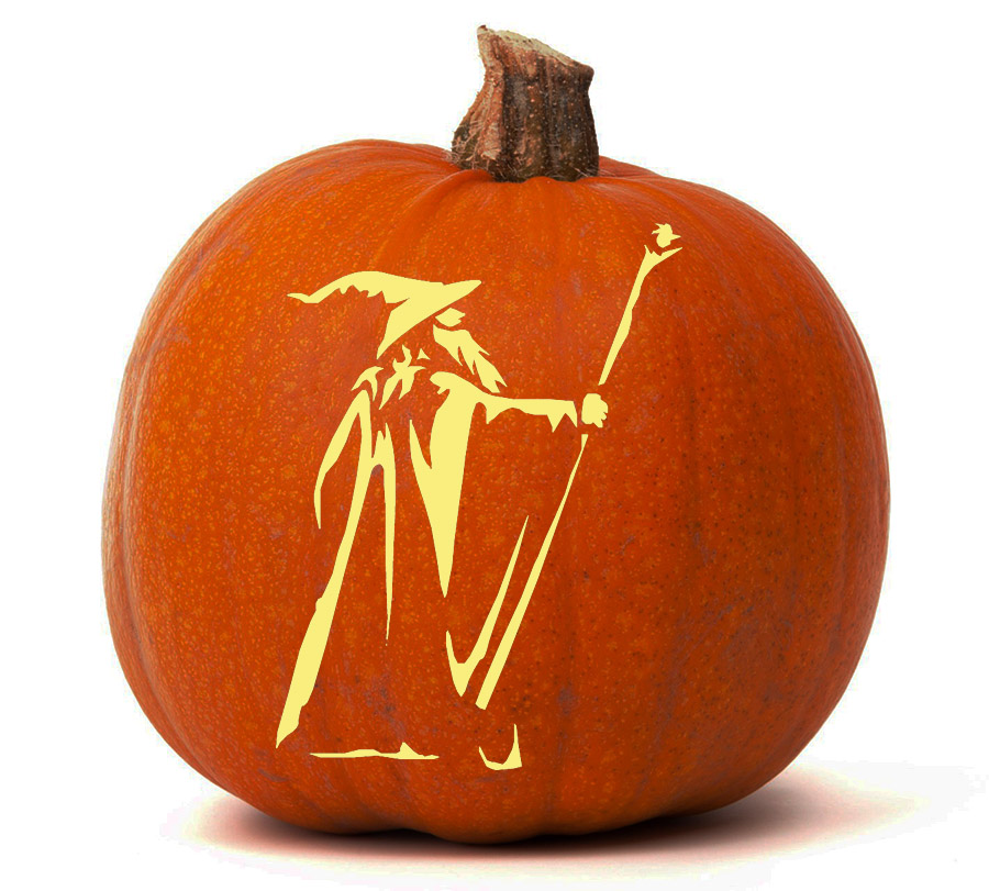 Wizard with Staff Pumpkin Glow