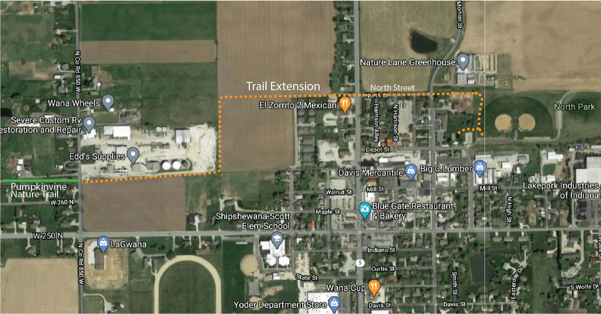 PublicPrivate Partnership Results in Shipshewana Pumpkinvine Extension