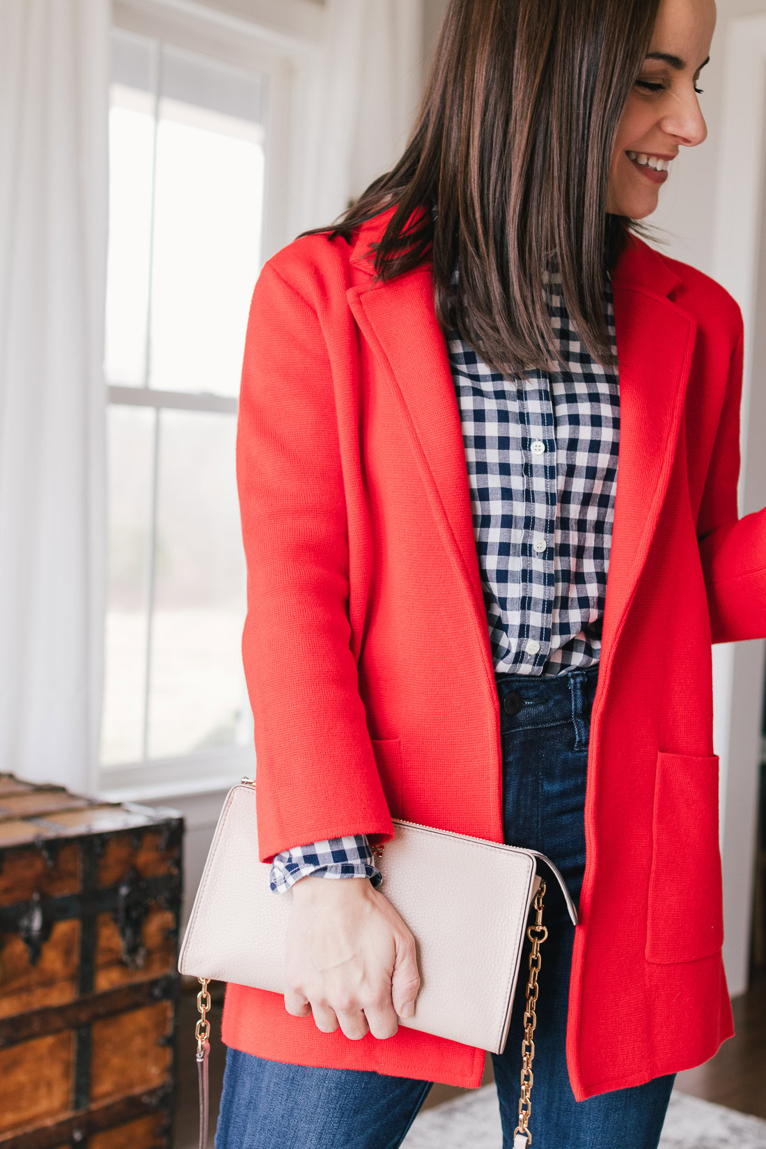 J. Crew Sweater Blazer in Red Pumps & Push Ups