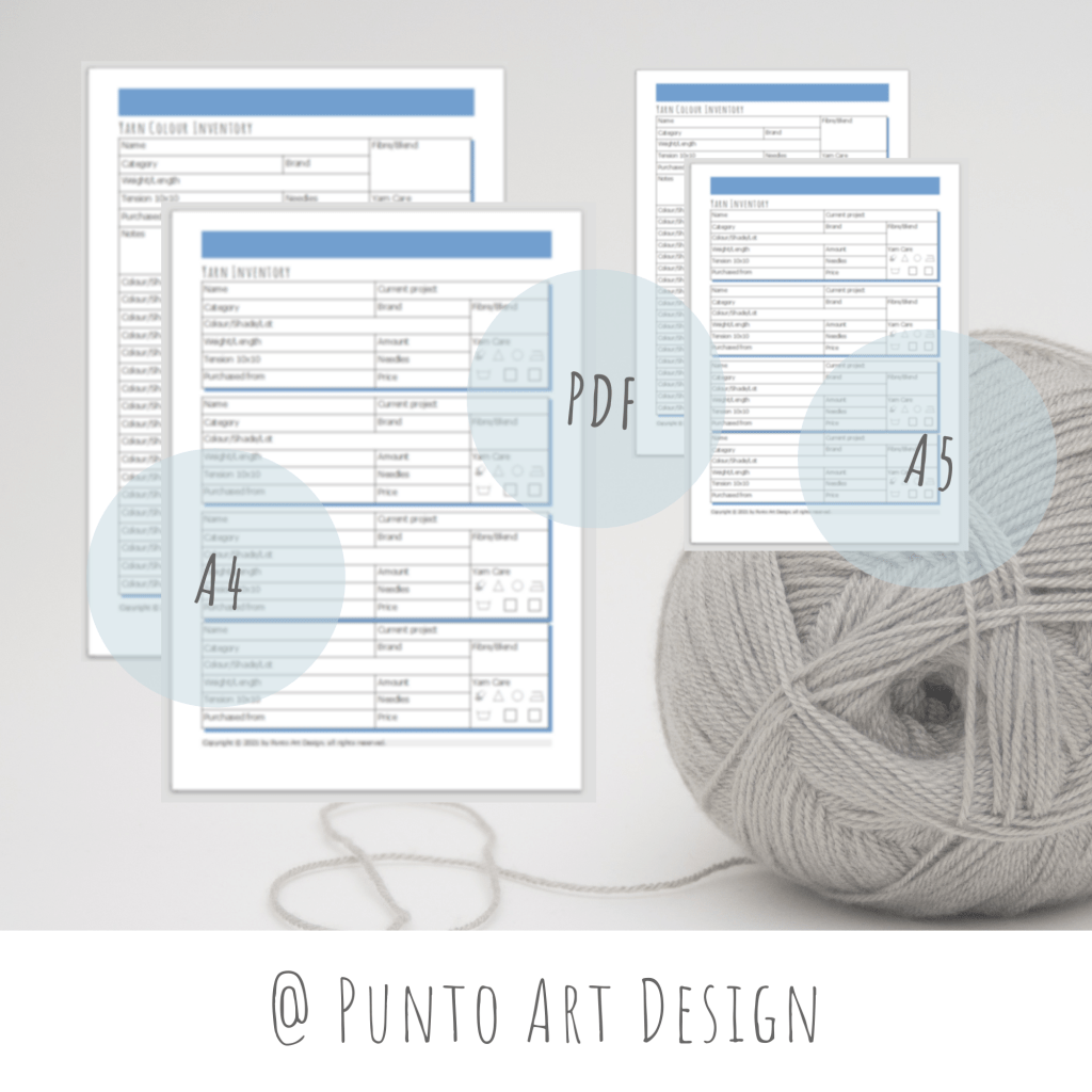 Yarn inventory ⋆ Free Printables ⋆ Punto Art Design ⋆