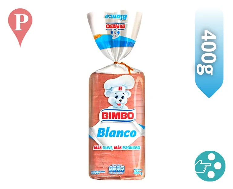 Pan Blanco Lactal Bimbo 400g / 550g Punto de Venta