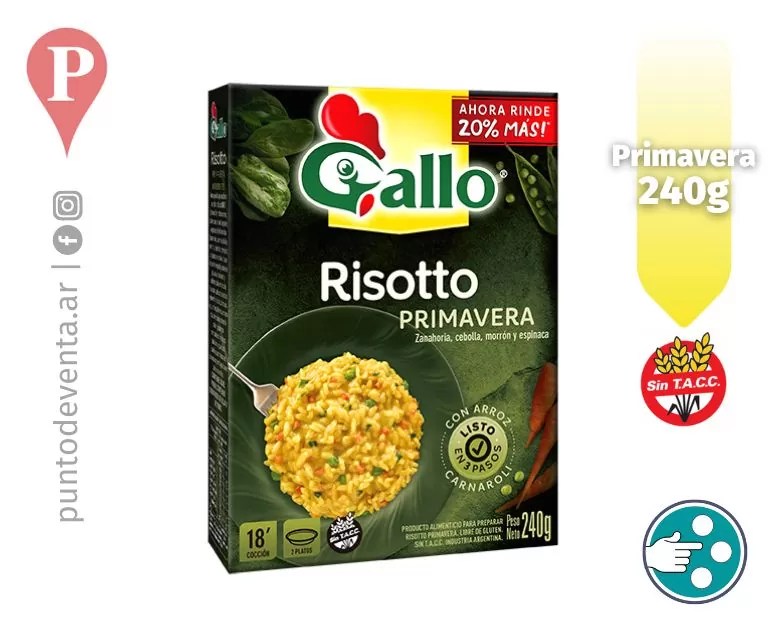 Arroz Risotto Gallo Preparado 240g Punto de Venta