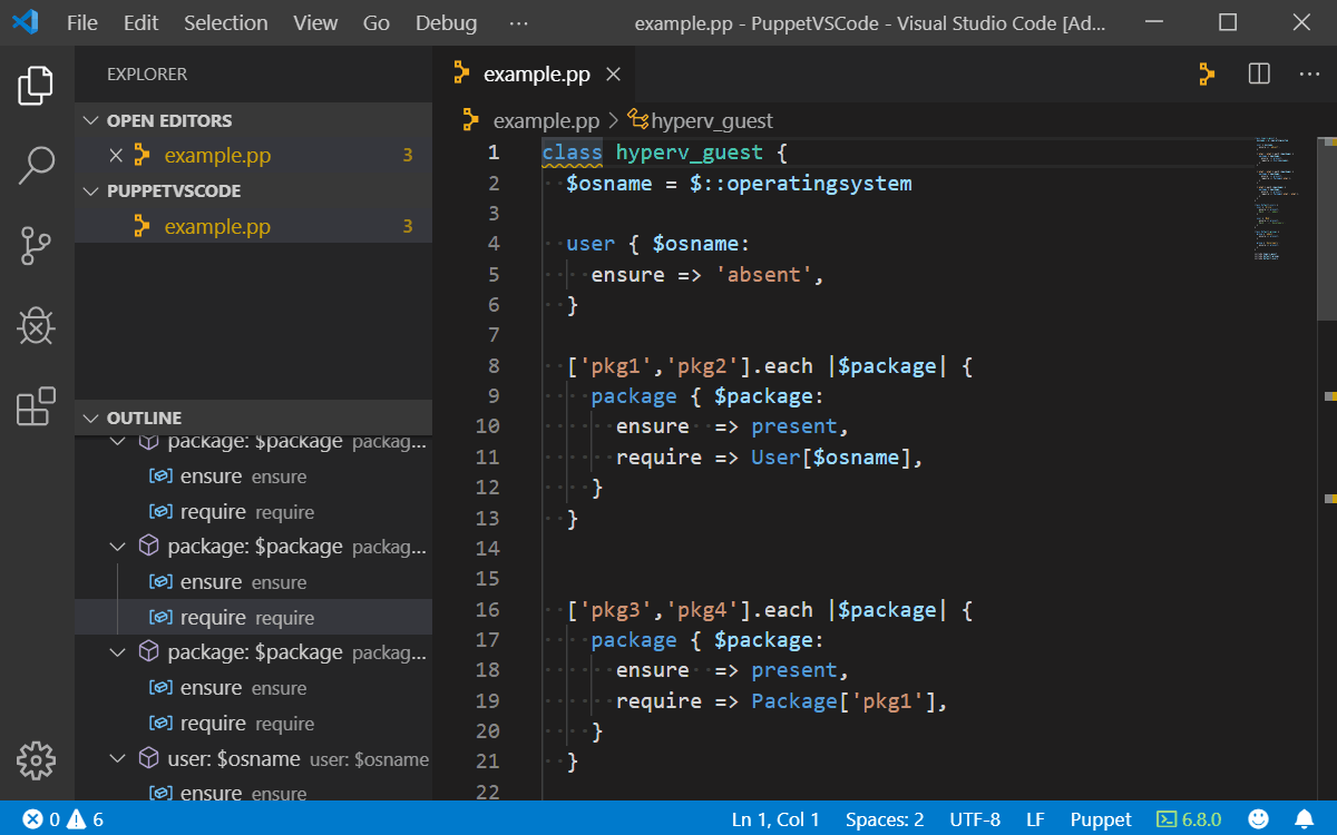 Code Navigation Puppet VSCode Extension