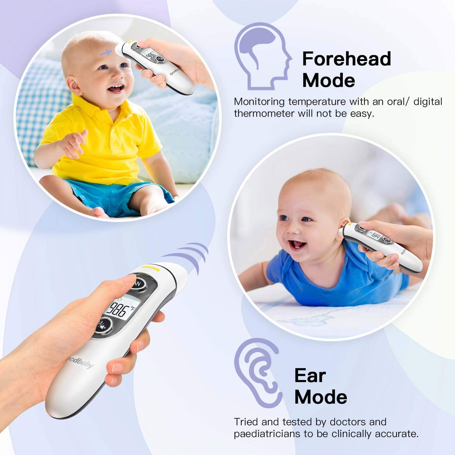 [2020 Updated] Goodbaby Ear Thermometer Ear and Forehead Function with