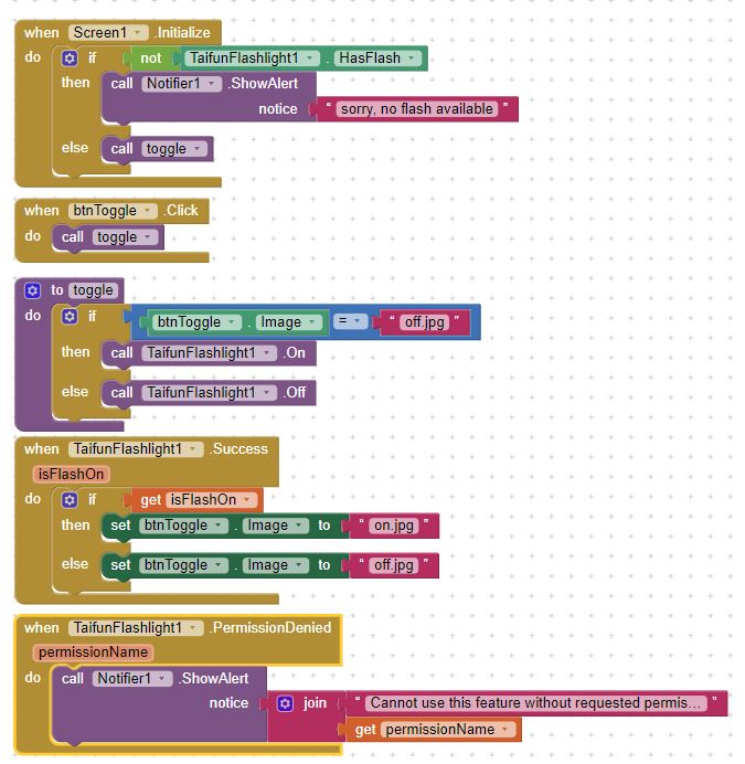 App Inventor Extensions Flashlight Pura Vida Apps
