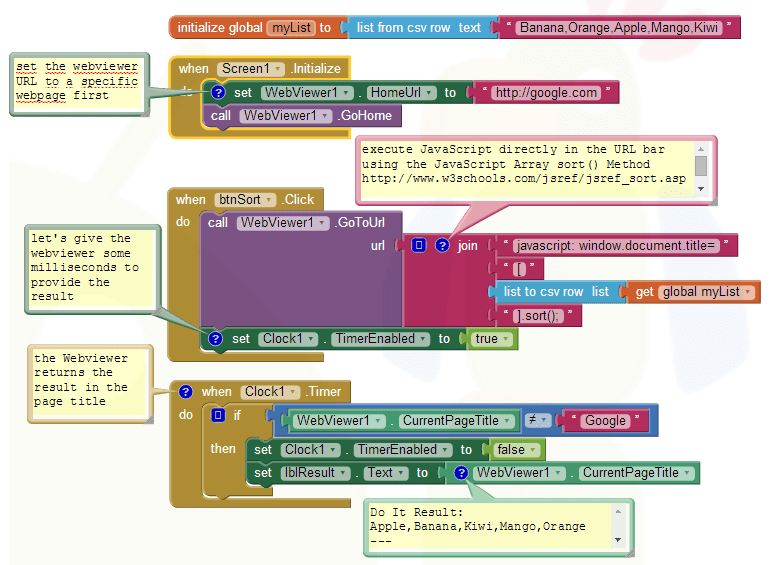 App Inventor Code Snippets Pura Vida Apps