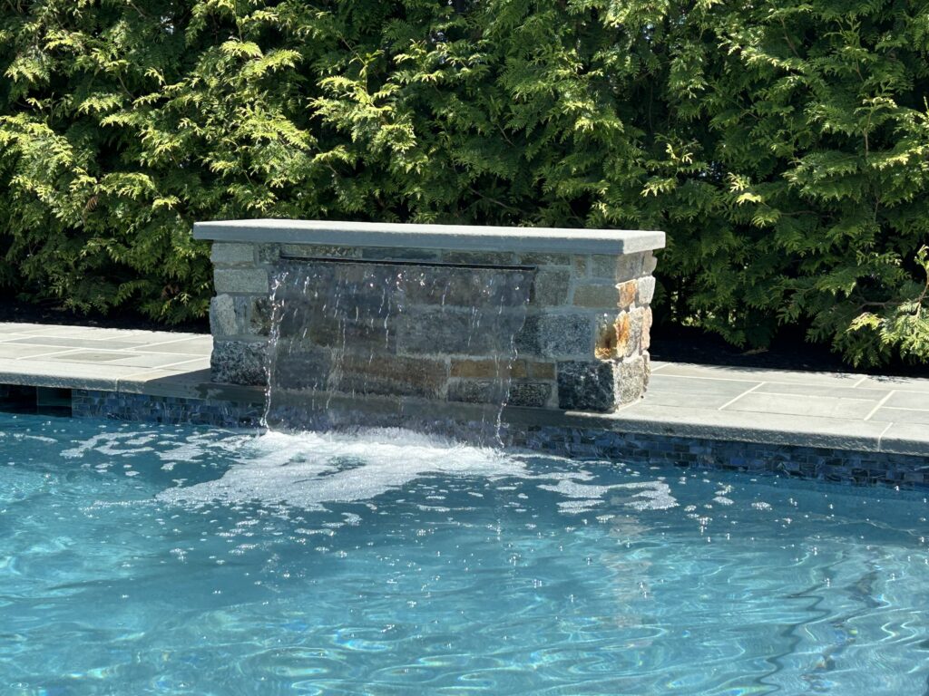 Swimming Pool Waterfall Installation Central NJ, Monmouth County NJ