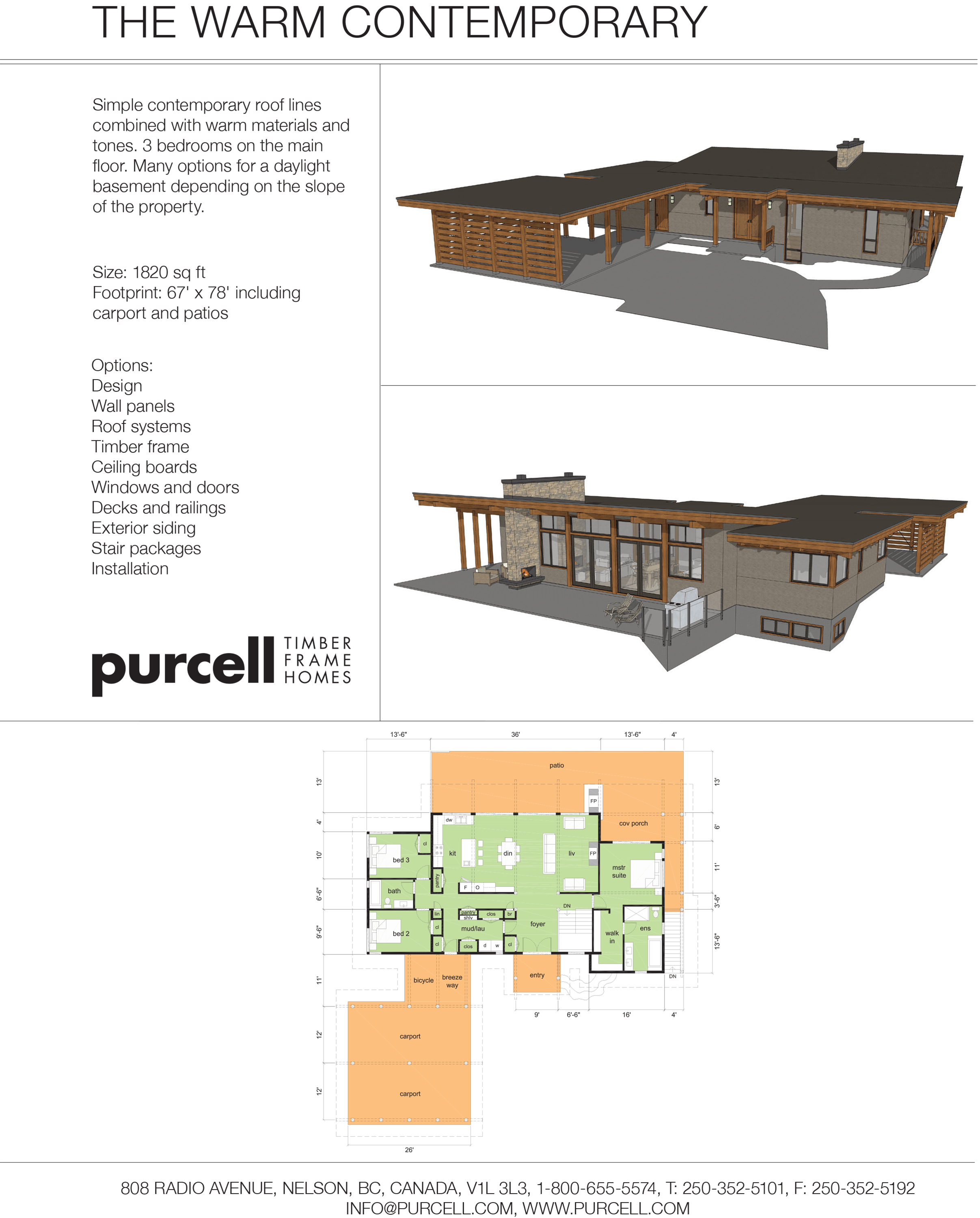 The Warm Contemporary Prefab Home Design Plans By Purcell Homes