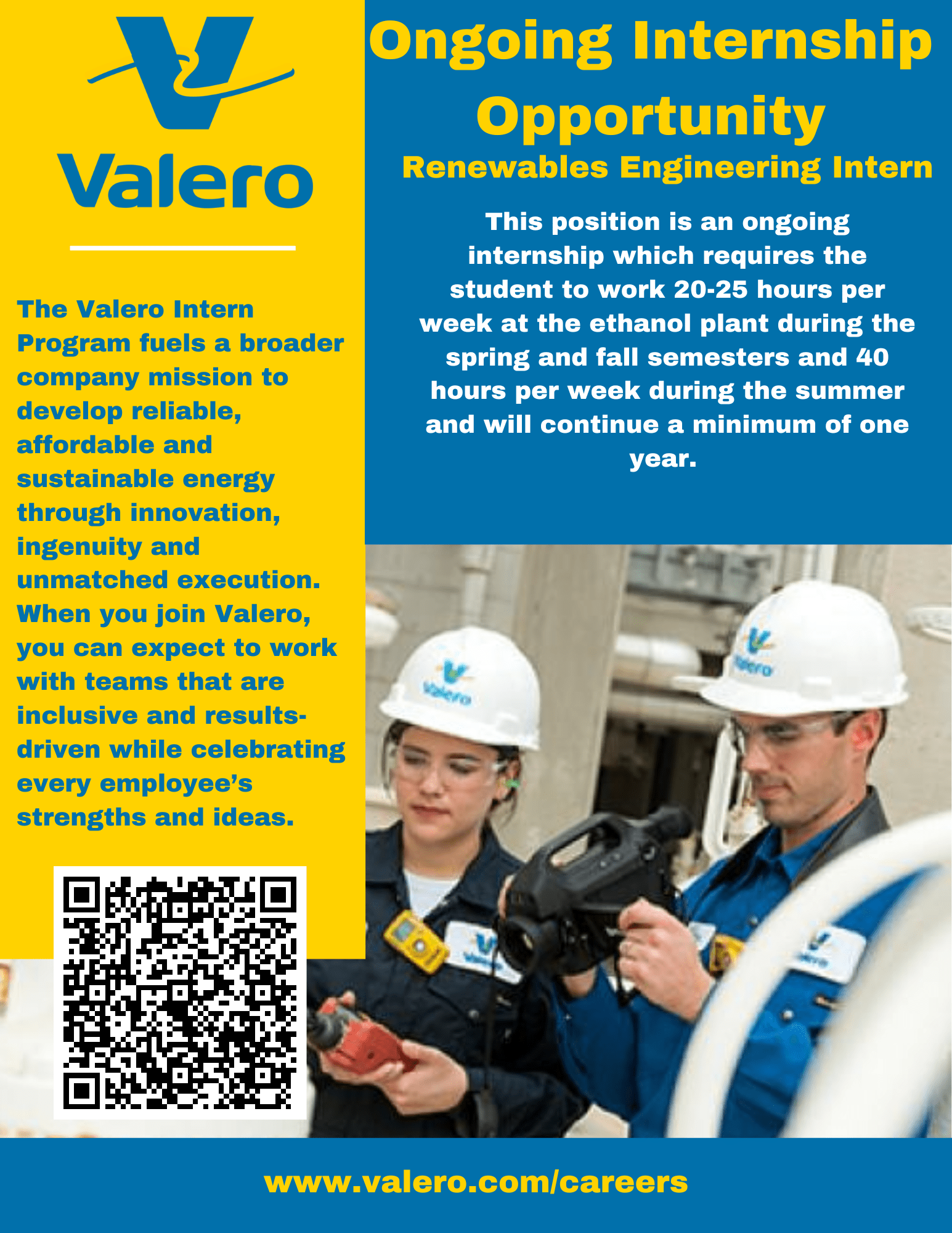 Valero Ongoing Internship Opportunity! Undergraduate Blog