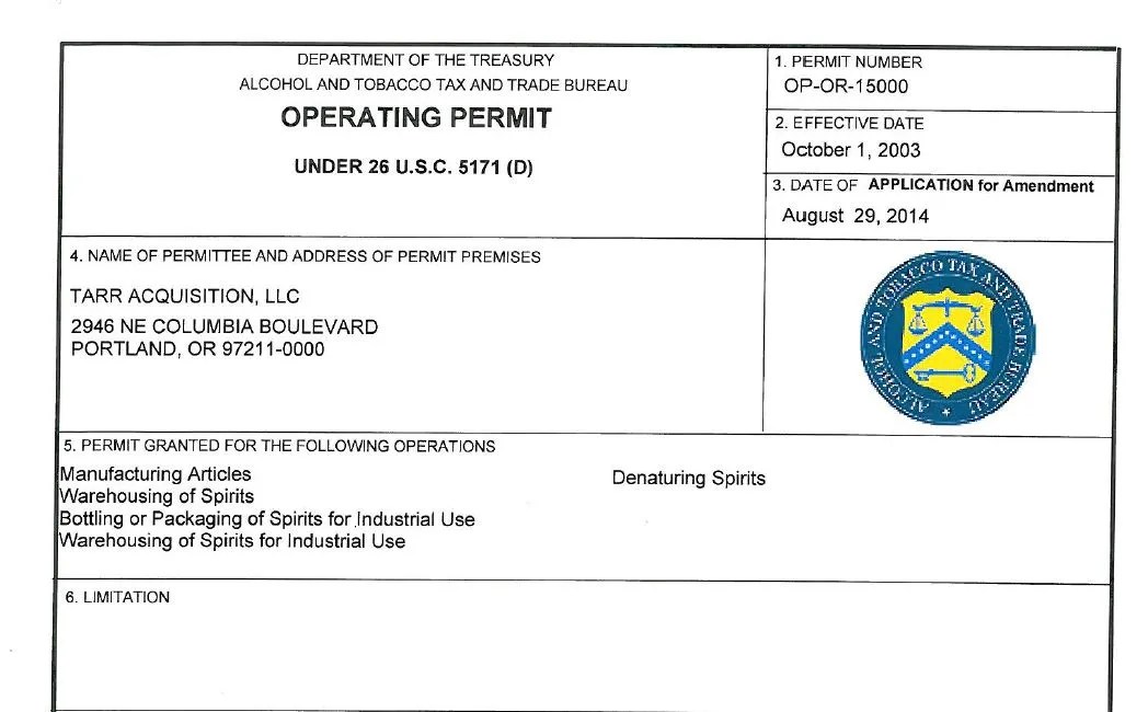 Pure Spirits TTB Federal Permits