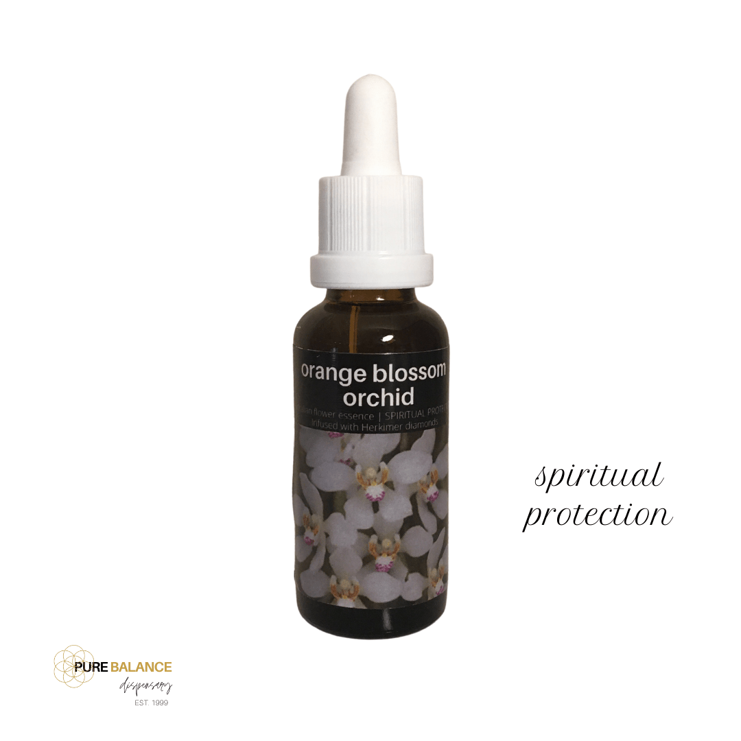 Orange Blossom Orchid Flower Essence with Herkimer Diamonds
