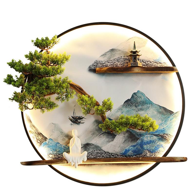Chinese Wall Decoration Artificial Greeting Pine Background Wall