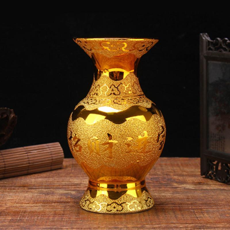 Golden Ceramic Antique Vase Home Countertop Vase Decoration Traditional