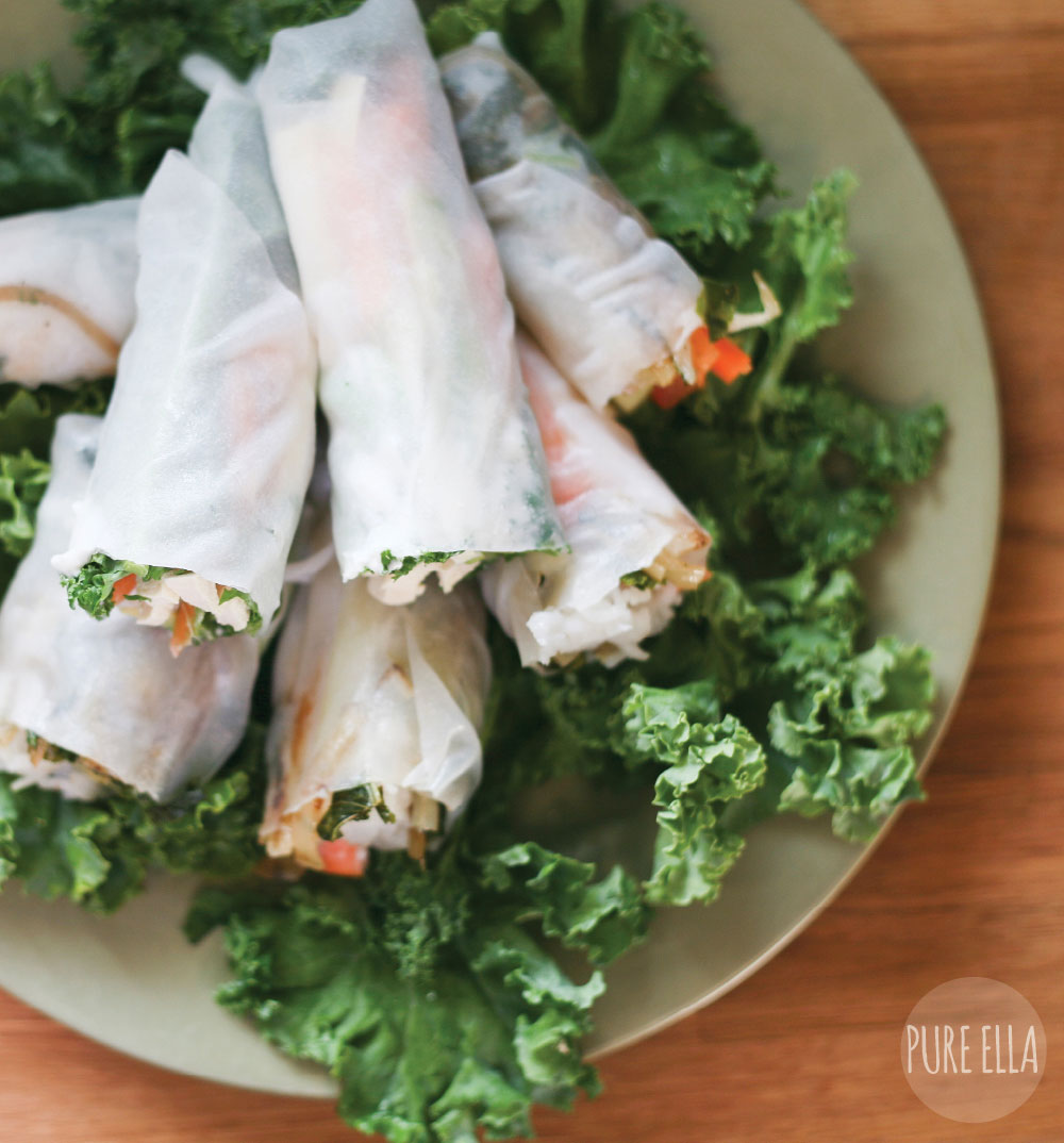 rice paper spring rolls with creamy tamarind dip