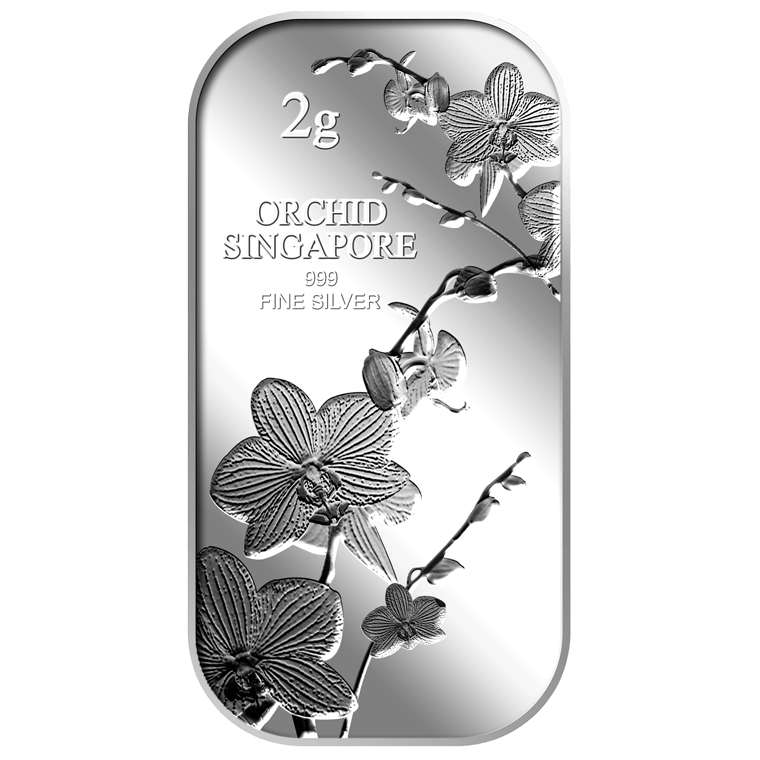 2g SG Orchid (Series 1) Silver Bar Buy Gold Silver in Singapore Buy