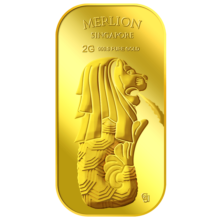 2g SG Merlion Fountain Gold Bar Buy Gold Silver in Singapore Buy