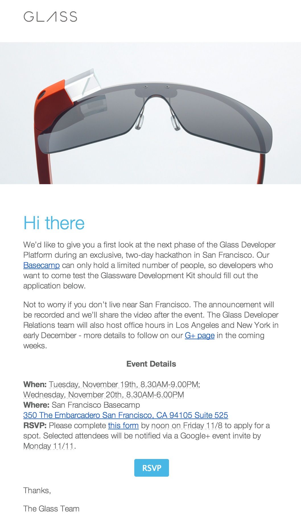 Хакатон для разработчиков Glass и презентация Glass Development Kit