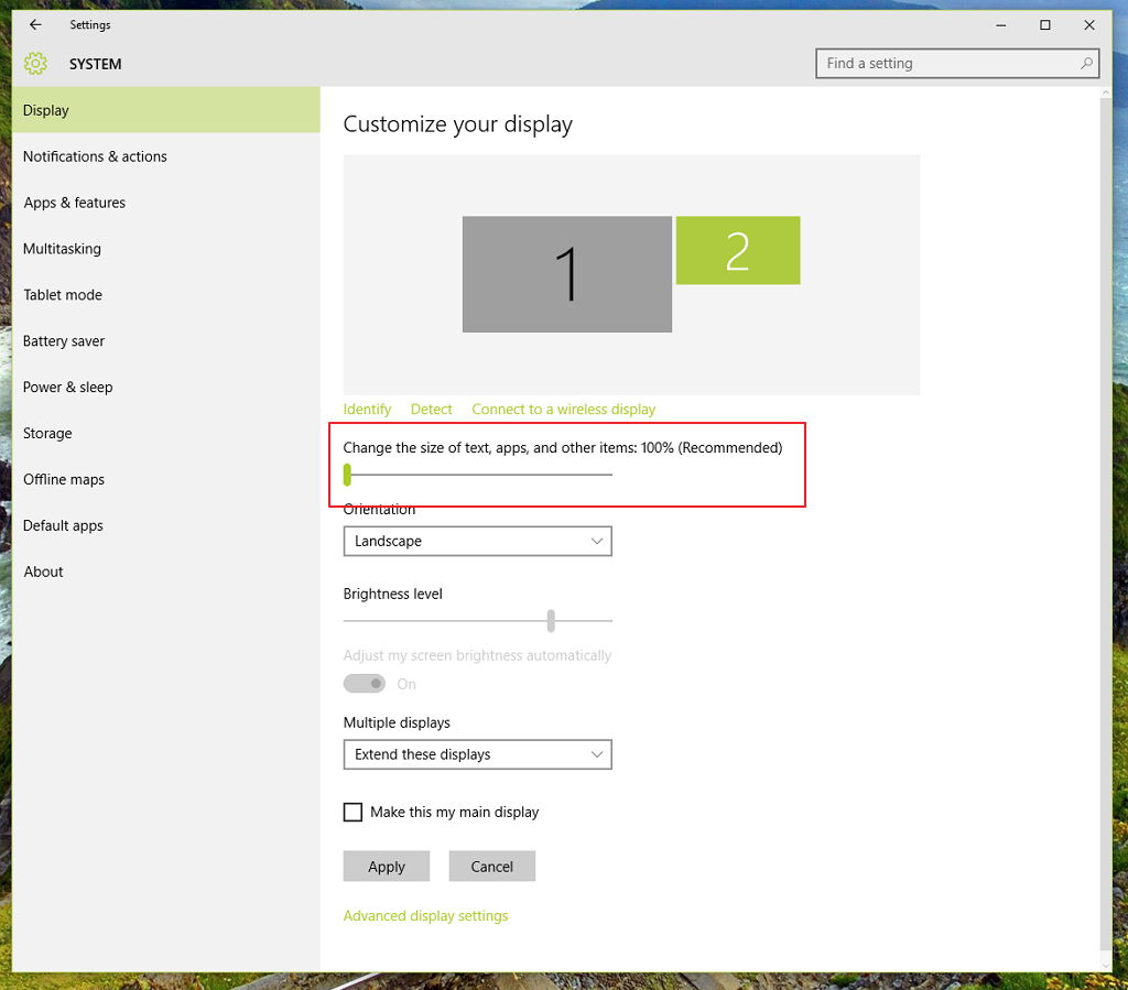 Windows 10 How to configure DPI scaling on a multi