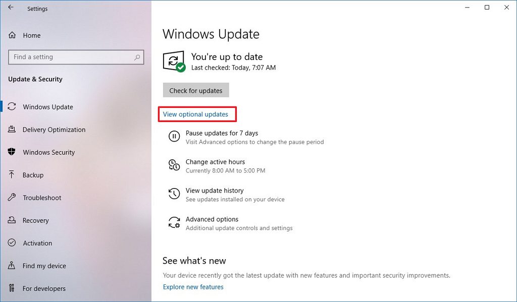 How to install optional updates on Windows 10 • Pureinfotech