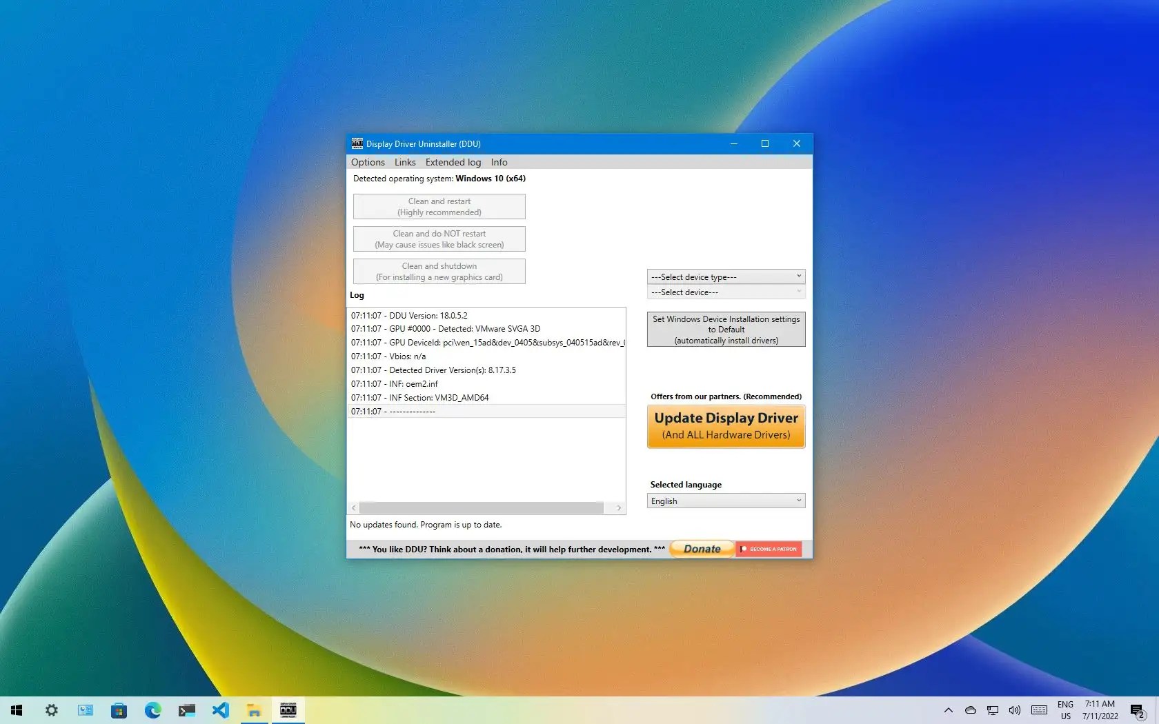 How to completely uninstall graphics driver using DDU on Windows 10