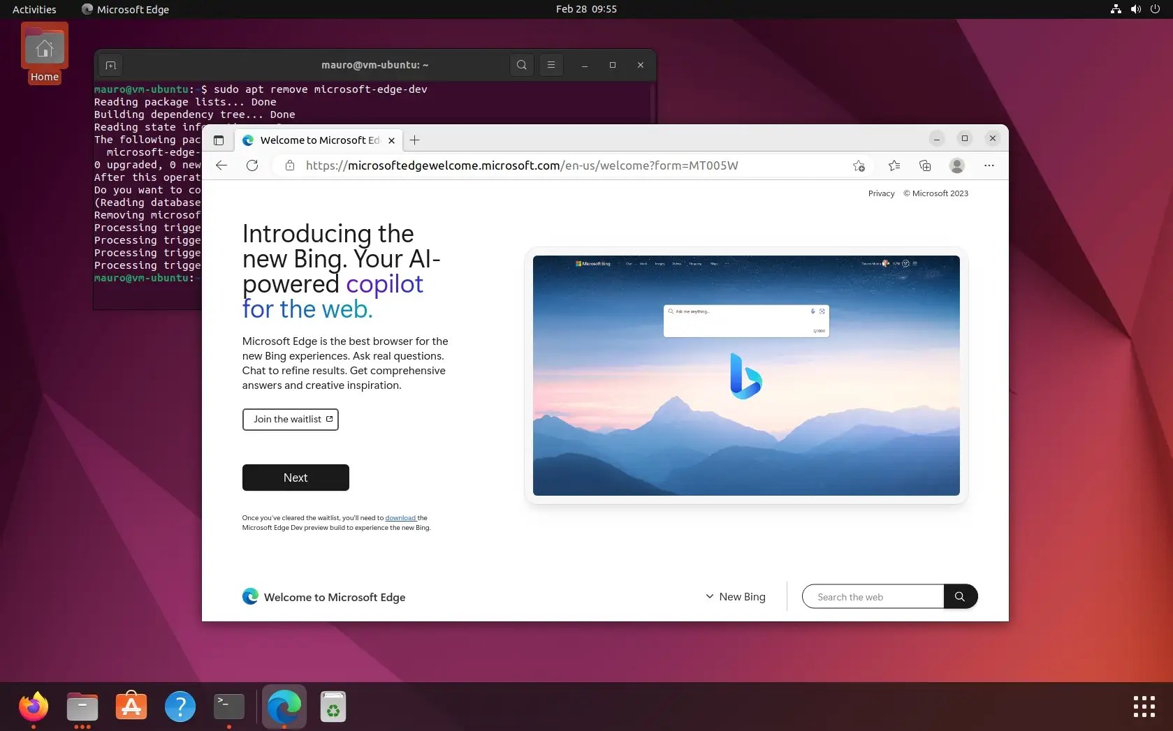 Microsoft Edge を Linux にインストールする サブログ sub log