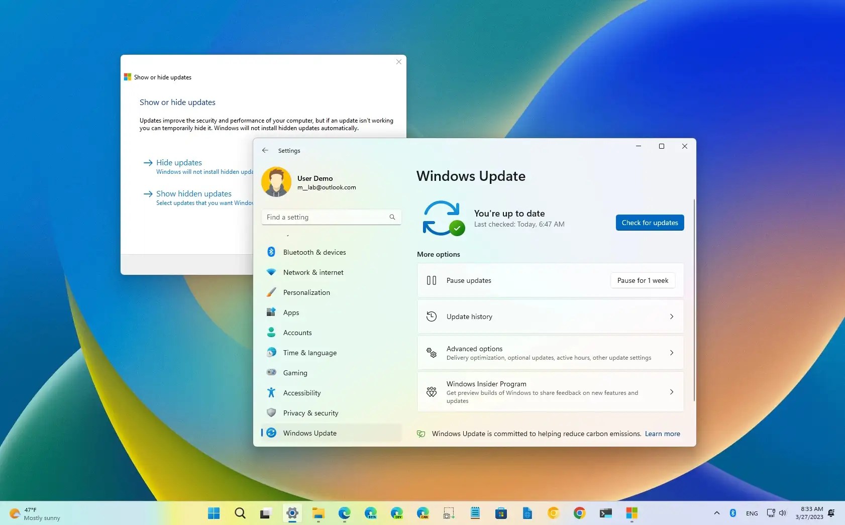 How to show or hide updates on Windows 11 Pureinfotech
